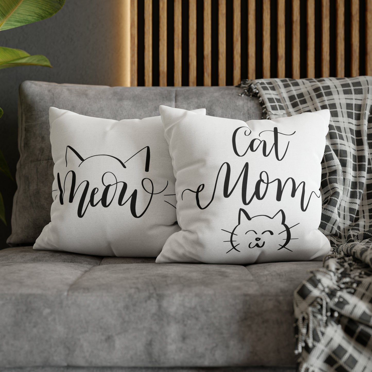 Cat Mom Meow Double-sided Polyester Square Pillowcase Gift For Feline Lovers