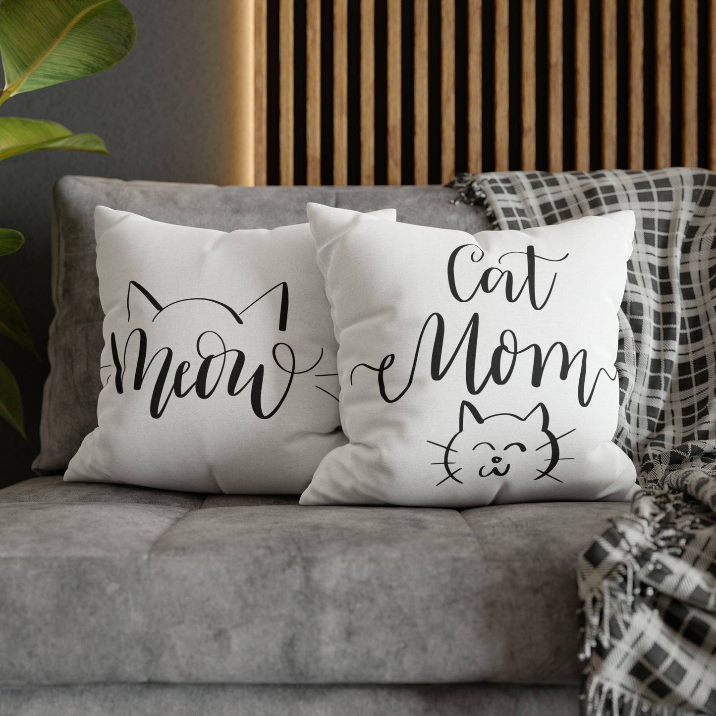 Cat Mom Meow Double-sided Polyester Square Pillowcase Gift For Feline Lovers