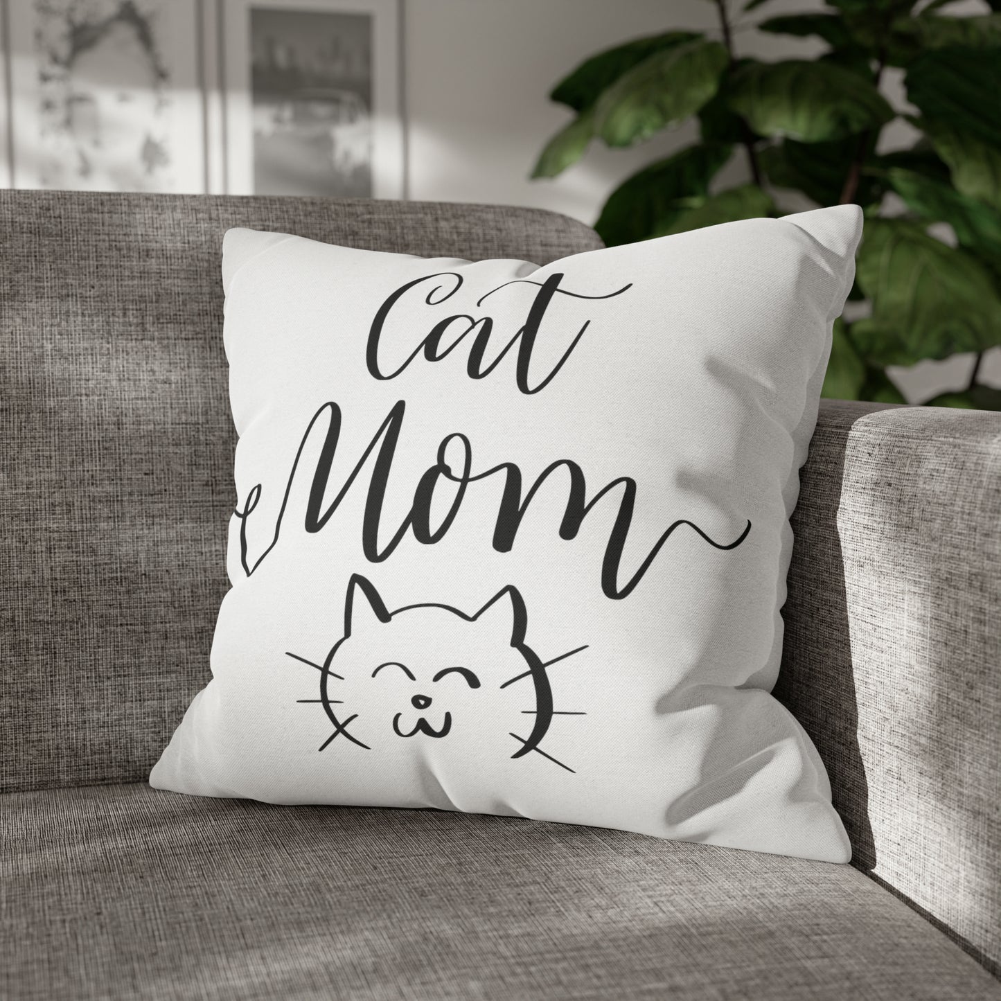 Cat Mom Meow Double-sided Polyester Square Pillowcase Gift For Feline Lovers