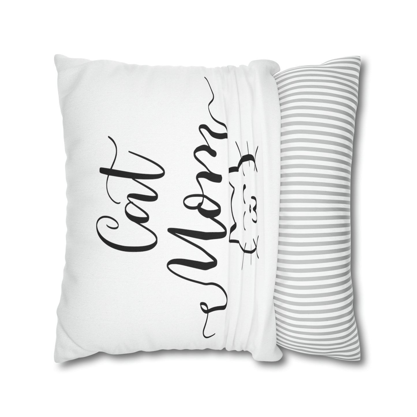 Cat Mom Meow Double-sided Polyester Square Pillowcase Gift For Feline Lovers