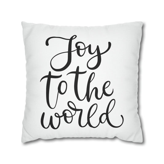 Joy To The World Happy Holidays Double-Sided Polyester Square Pillowcase For Christmas Winter Holiday Decorations