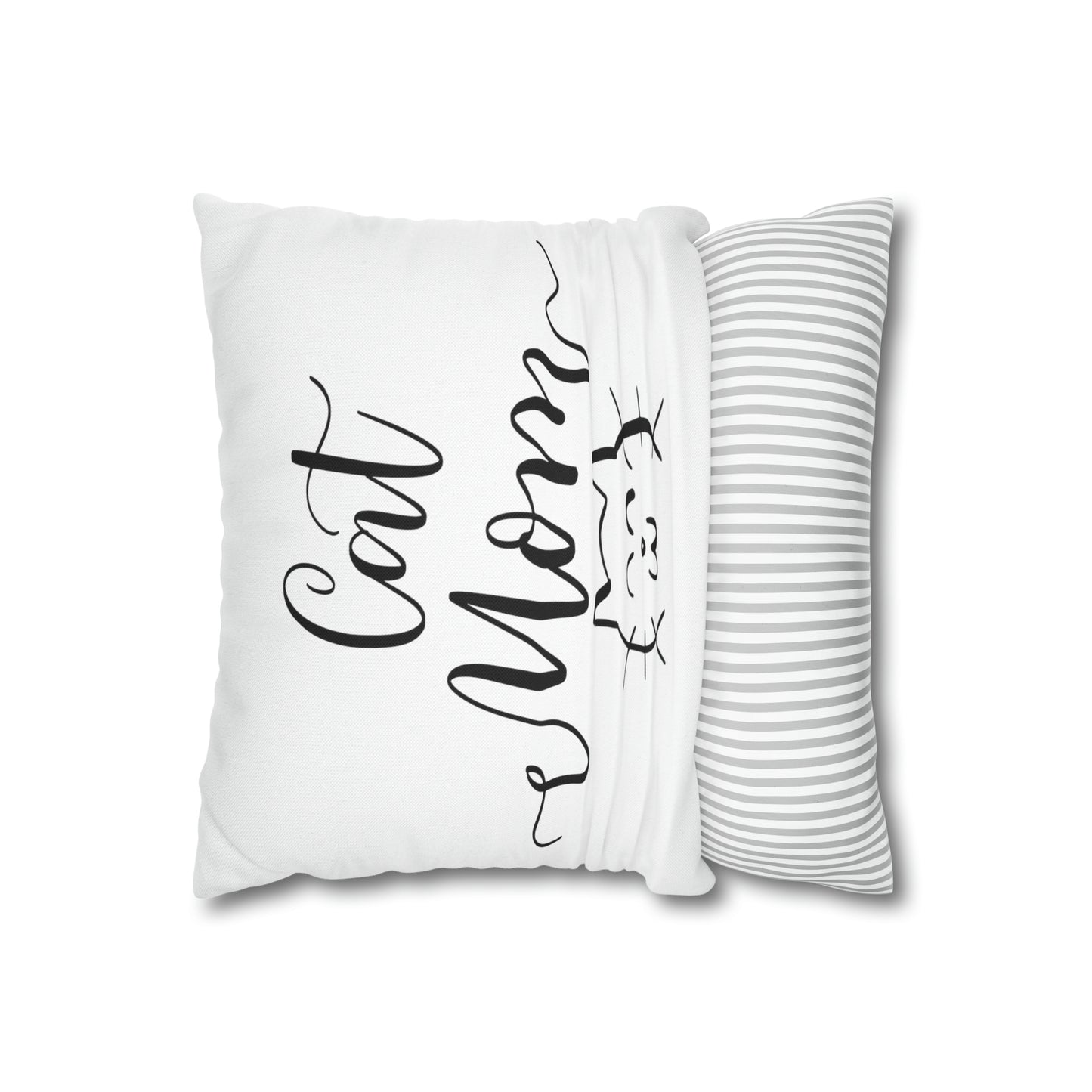 Cat Mom Meow Double-sided Polyester Square Pillowcase Gift For Feline Lovers