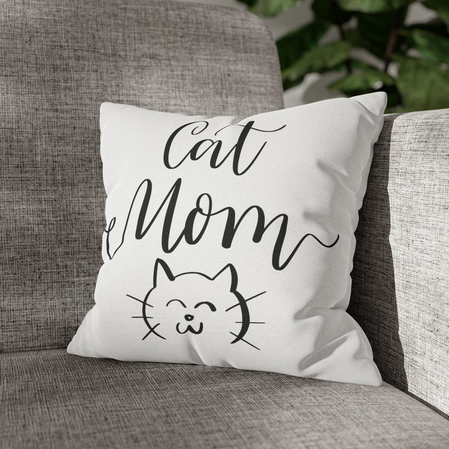 Cat Mom Meow Double-sided Polyester Square Pillowcase Gift For Feline Lovers