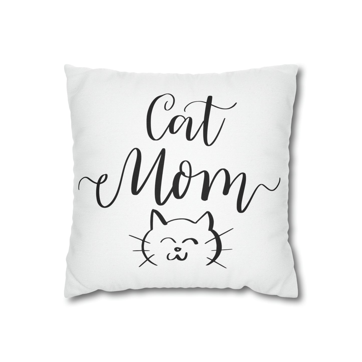 Cat Mom Meow Double-sided Polyester Square Pillowcase Gift For Feline Lovers