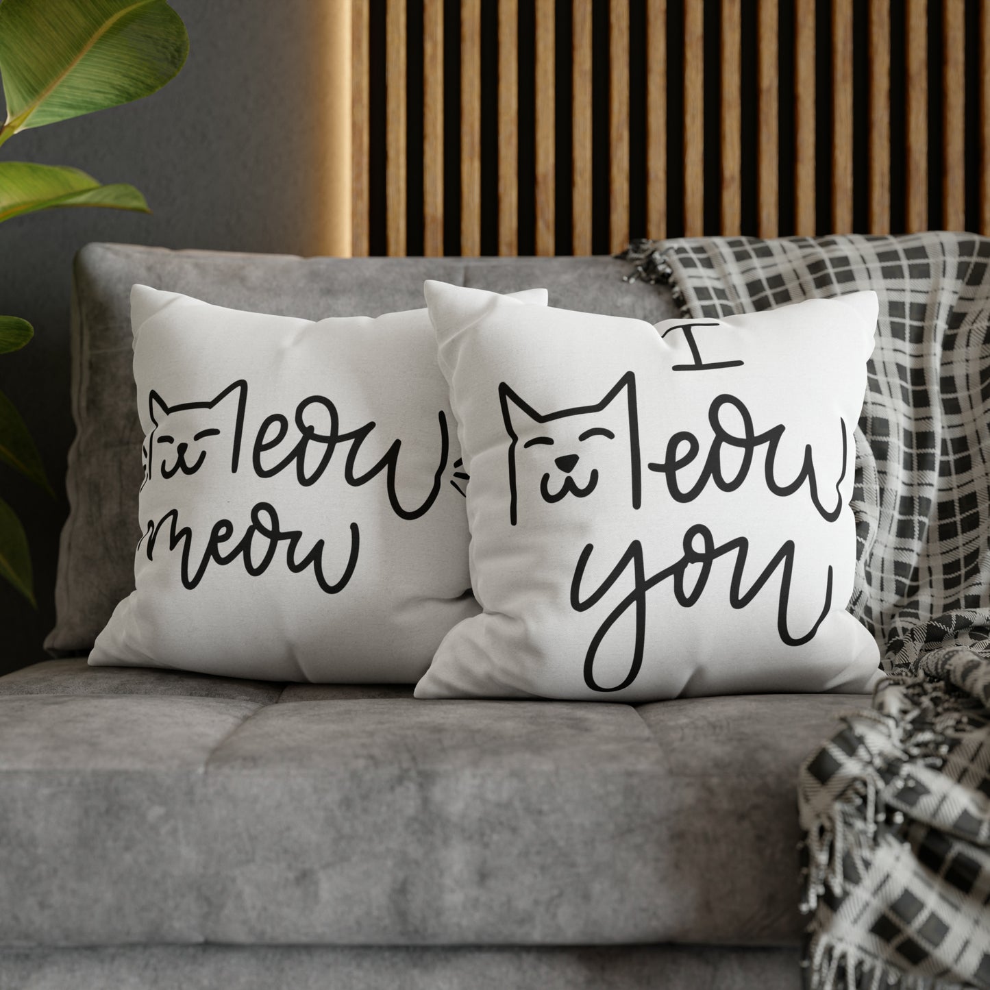 I Meow You Meow Meow Double-sided Polyester Square Pillowcase Gift For Cat Lovers