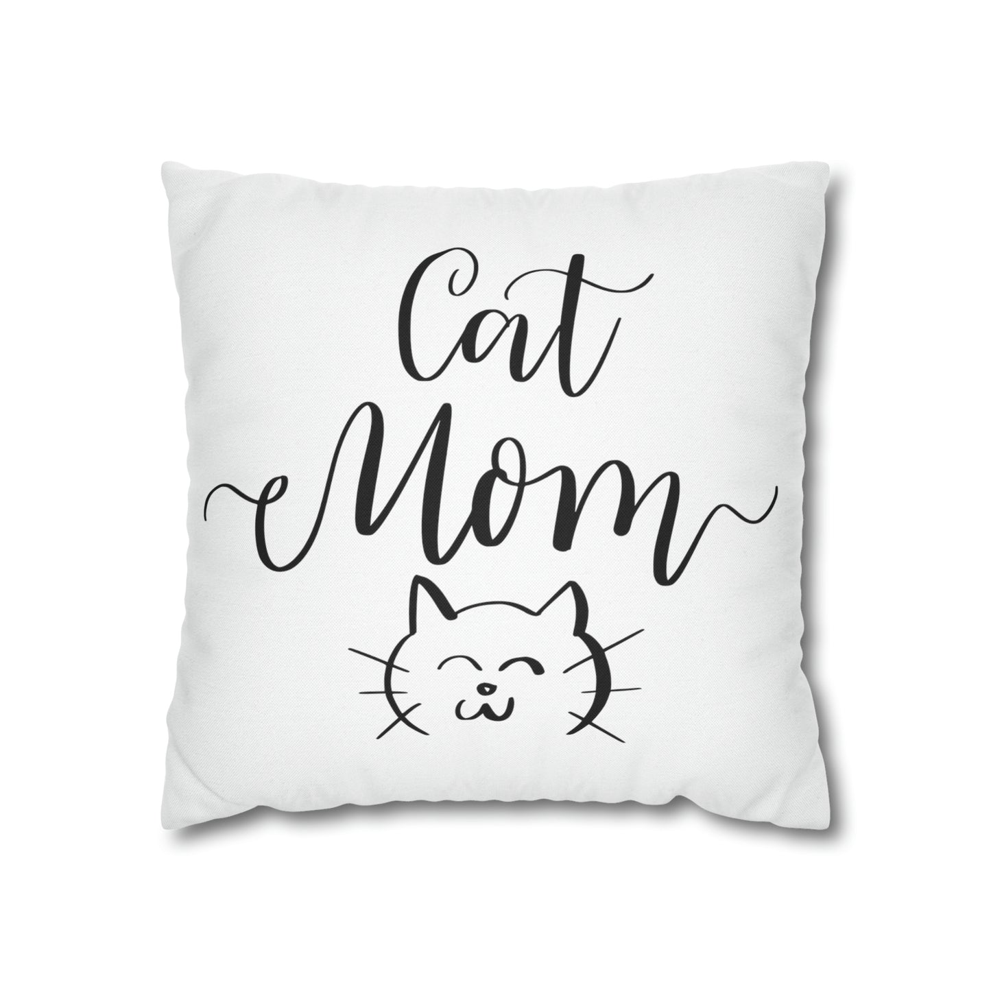 Cat Mom Meow Double-sided Polyester Square Pillowcase Gift For Feline Lovers