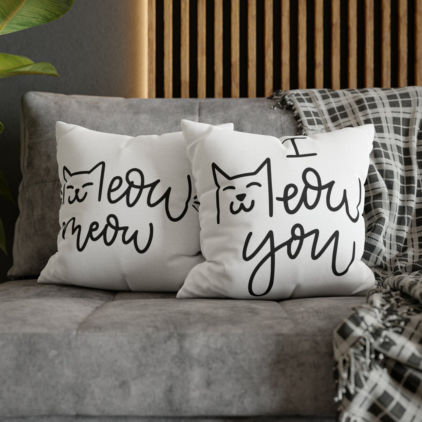 I Meow You Meow Meow Double-sided Polyester Square Pillowcase Gift For Cat Lovers