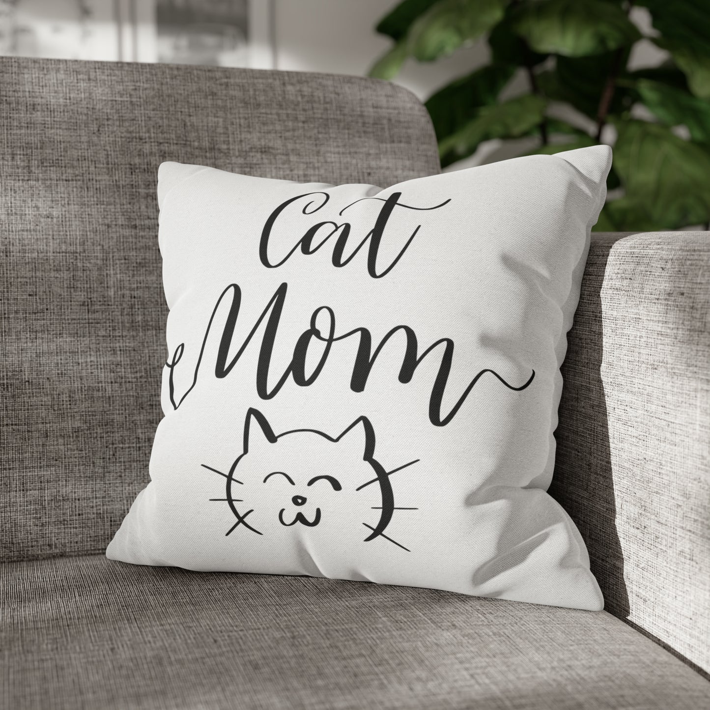 Cat Mom Meow Double-sided Polyester Square Pillowcase Gift For Feline Lovers