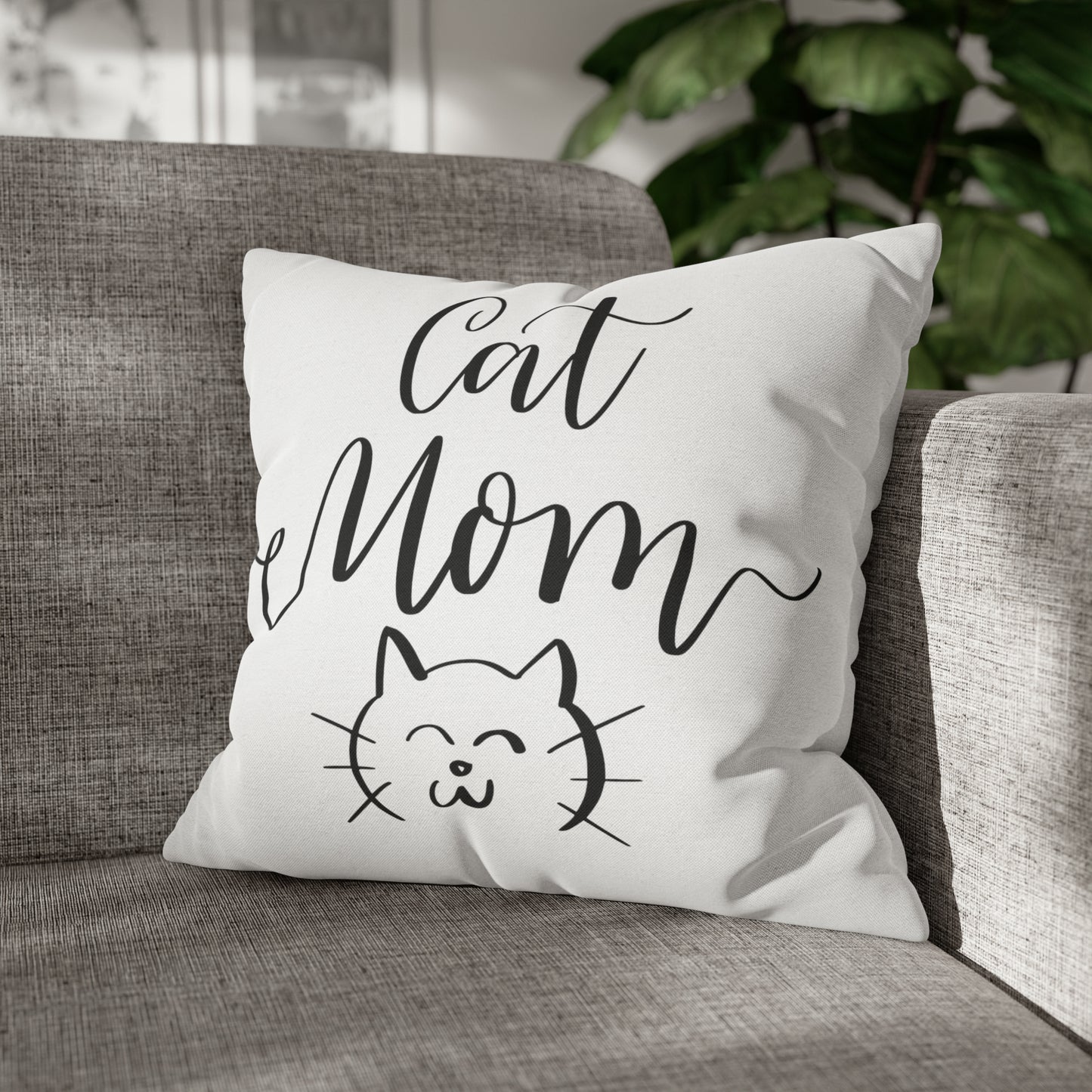 Cat Mom Meow Double-sided Polyester Square Pillowcase Gift For Feline Lovers