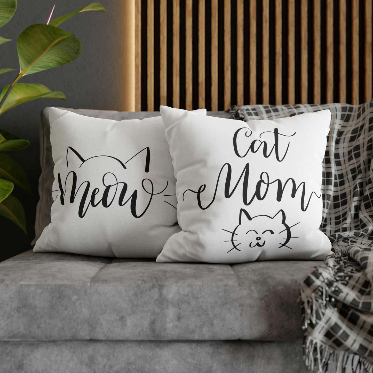 Cat Mom Meow Double-sided Polyester Square Pillowcase Gift For Feline Lovers